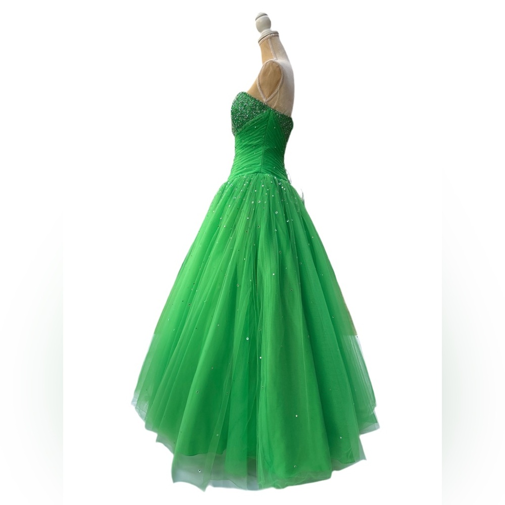 Mori Lee by Madeline Gardner Size 7/8 Green Envy Strapless Quinceañera Ball Gown - Picture 2 of 13